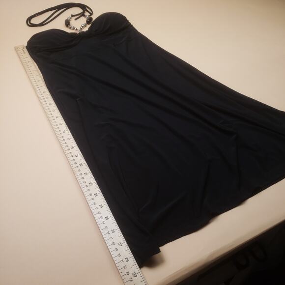 Vintage Sparkling Stars y2k Black Halter Summer Dress - Picture 3 of 8